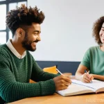 포지티브 심리학의 성격 이론과 적용 사례 - **Prompt:** A vibrant, sun-drenched co-working space filled with natural light and lush green plants...