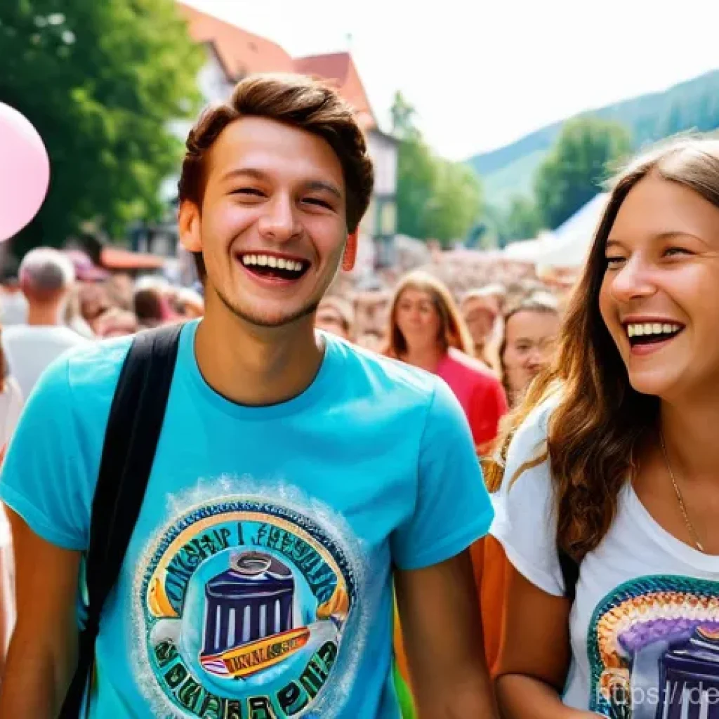 포지티브 심리학의 실천을 위한 커뮤니티 참여 방안 - **"A vibrant German neighborhood festival on a sunny afternoon.** A diverse group of people of all a...